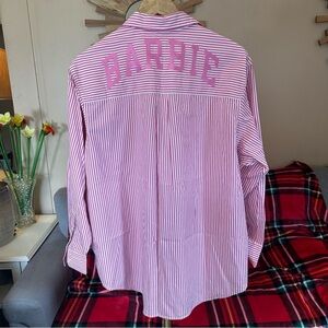 NWT GAP x Barbie The Big Shirt Striped Button Down Size Medium